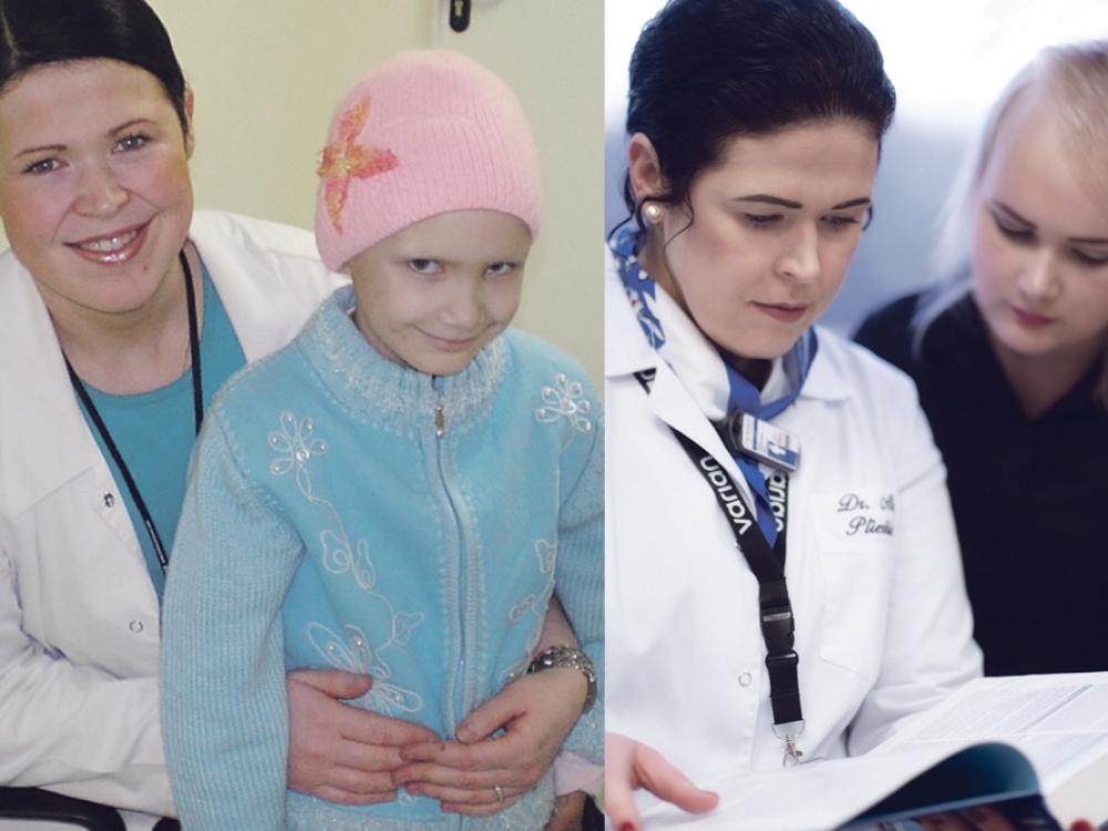 Gyd. A.Plieskienė su buvusia paciente Kornelija. 2006-ieji ir dabar. Dabartinės nuotr. autorė Jurgita Juotkienė