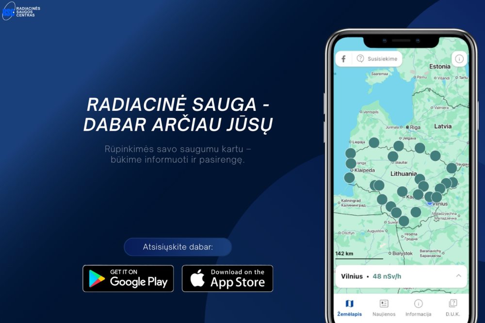 Radiacinės saugos centras pristato mobiliąją programėlę