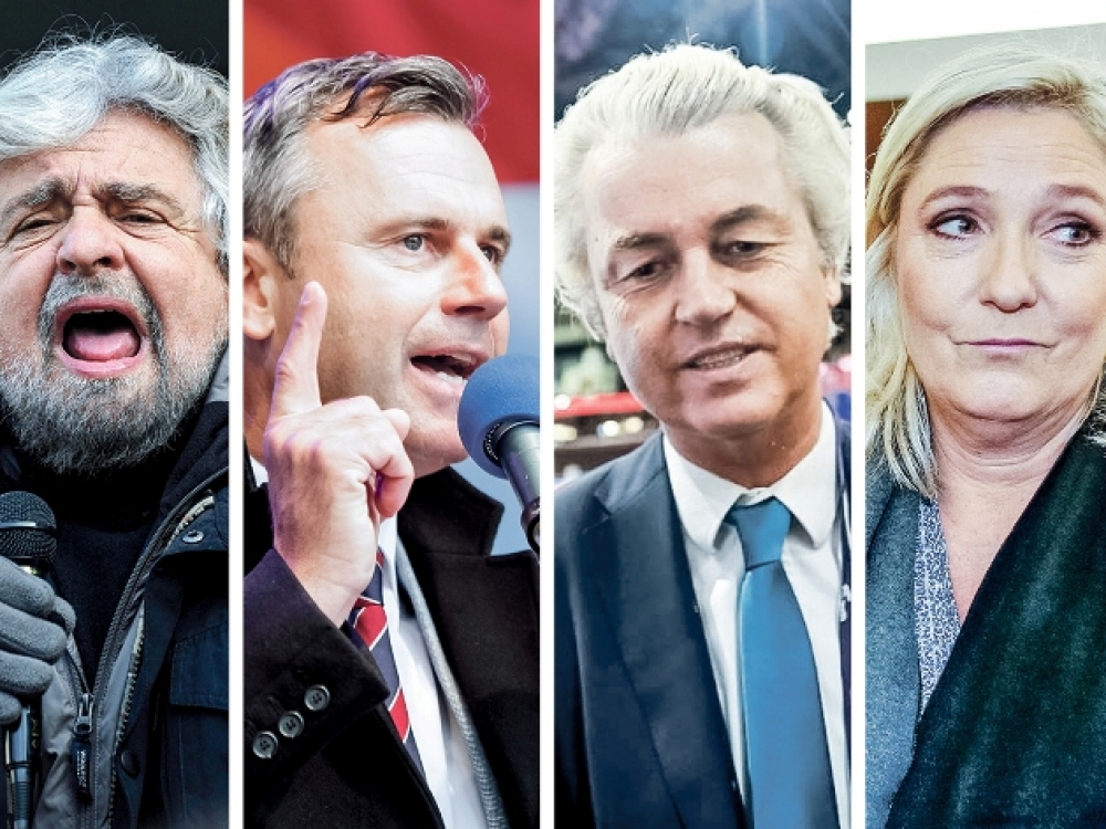 Italas Beppe Grillo, austras Norbert Hofer, Nyderlandų atstovas Geert Wilders, prancūzė Marine Le Pen – visi šie politikai savo šalyse vadovauja populistinėms dešiniosios pakraipos partijoms, kurios įgauna vis didesnį visuomenių pasitikėjimą.